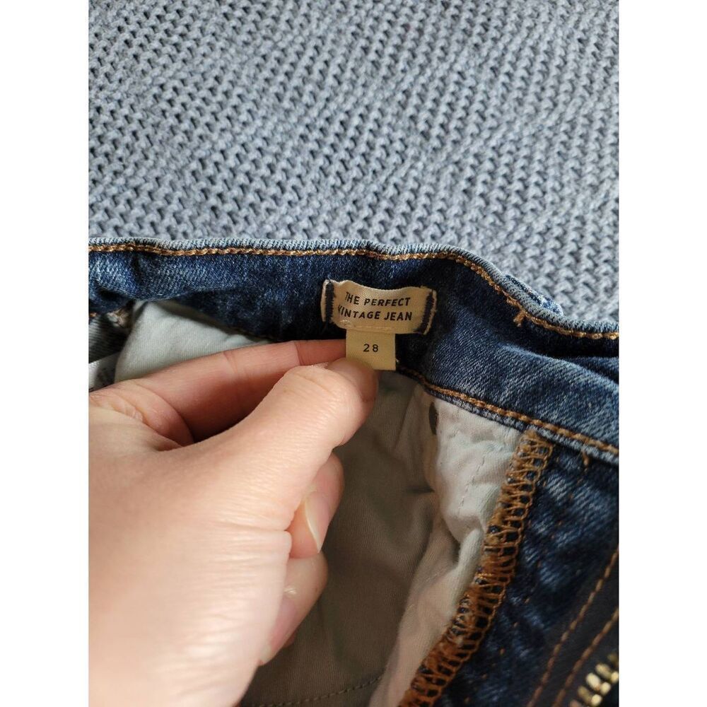 Madewell The Perfect Vintage Jean 28 Medium Wash High Rise Straight Stretch Deni - Picture 5 of 7